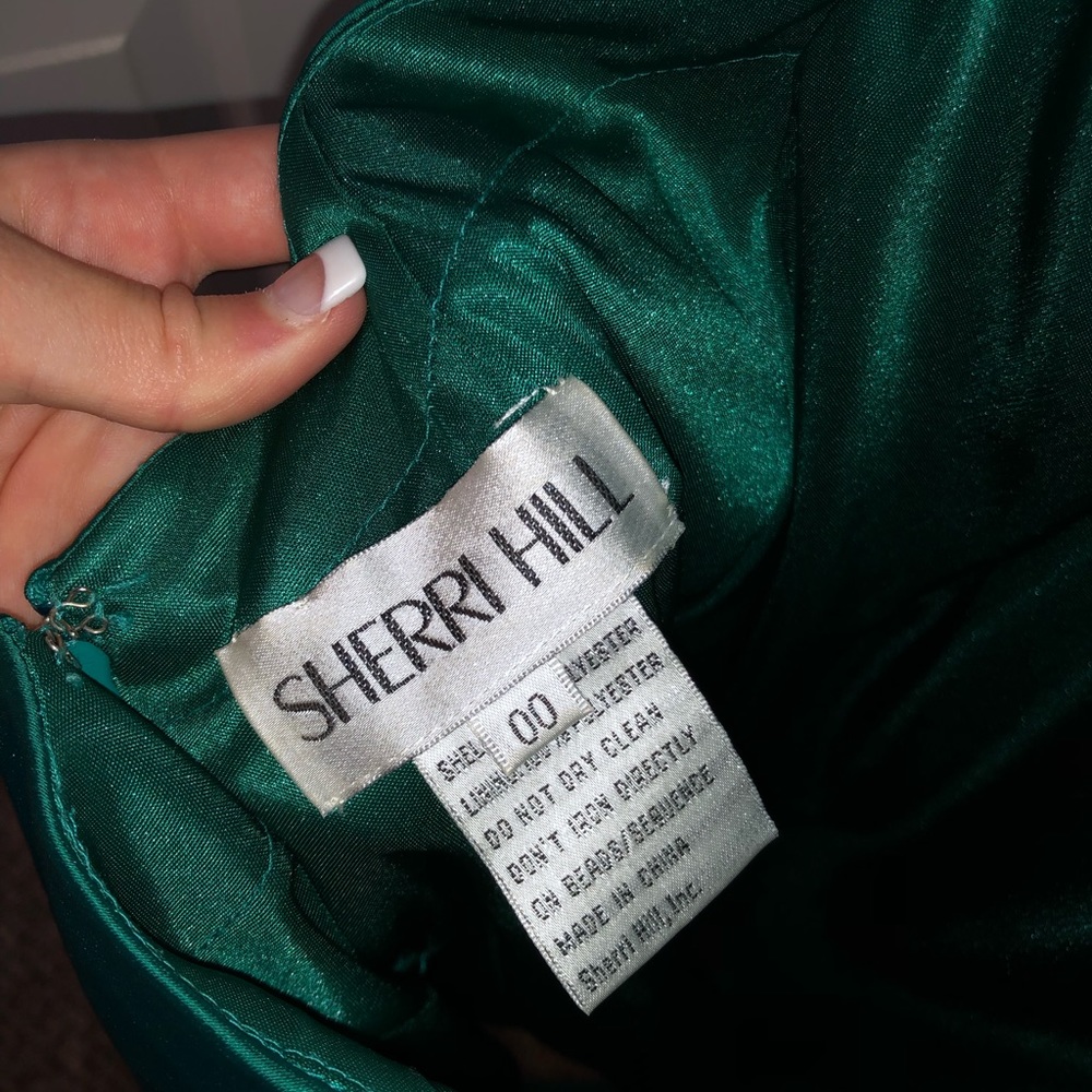 Sherri Hill Emerald Green Satin Dress